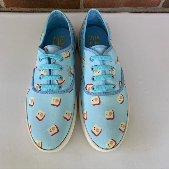 Cute To The Core Toast Print Lace Up Sneakers Women’s US 10 M - Picture 4 of 10